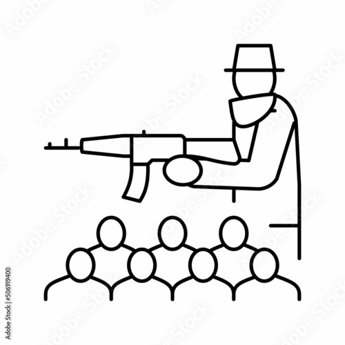 organized crime line icon vector illustration