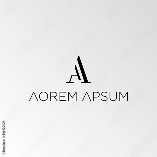 Abstract letter AA logotype. Modern logo idea sign. Universal emblem vector icon