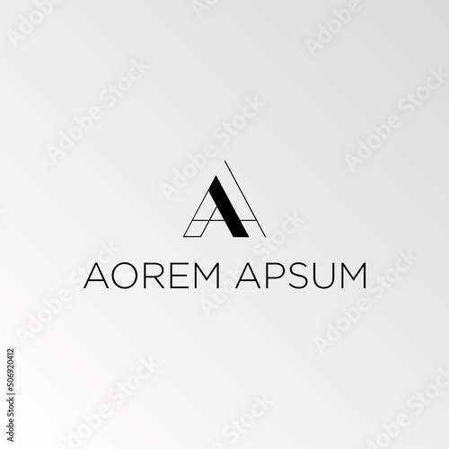 Abstract letter AA logotype. Modern logo idea sign. Universal emblem vector icon photo