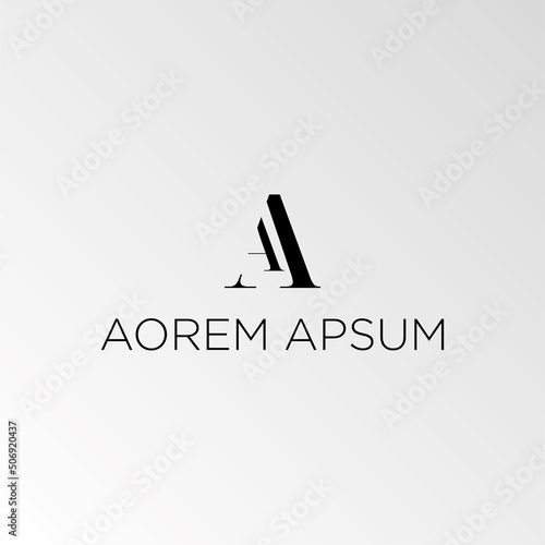Abstract letter AA logotype. Modern logo idea sign. Universal emblem vector icon