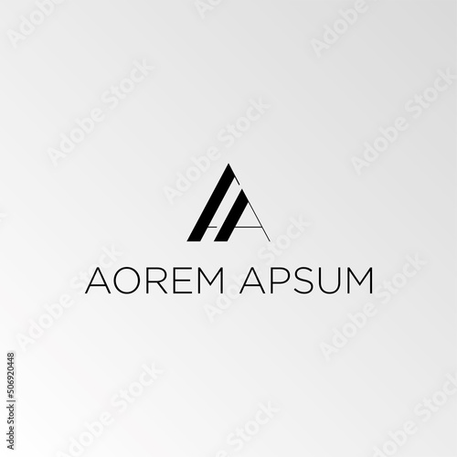 Abstract letter AA logotype. Modern logo idea sign. Universal emblem vector icon