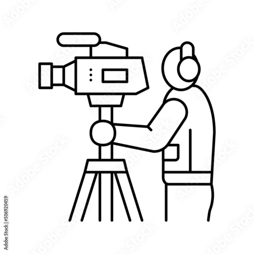 videographer business line icon vector illustration