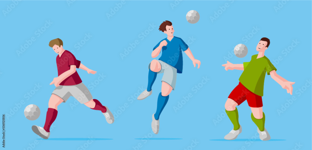 Flat character of soccer players