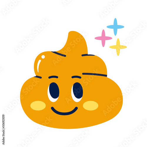 Isolated colored happy poop emote Vector illustration