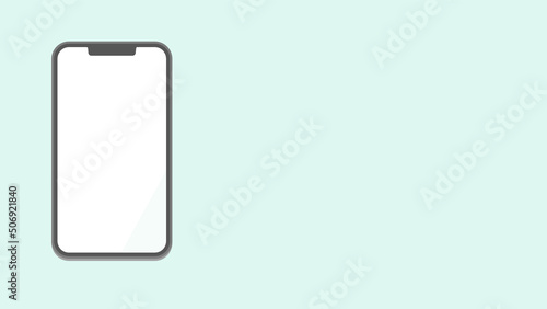 画面が白い空白になっているシンプルなスマートフォンのイラスト素材