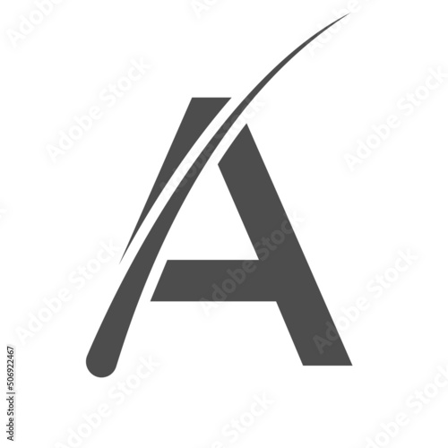 Hair treatment logo on A Letter vector template. Dermatology logo design, Hair care treatment. Anti-dandruff flakes icon for shampoo. Anti-dandruff oil design