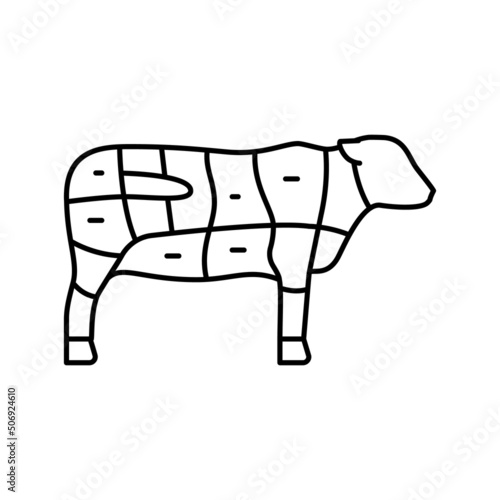 sirloin cow meat line icon vector illustration