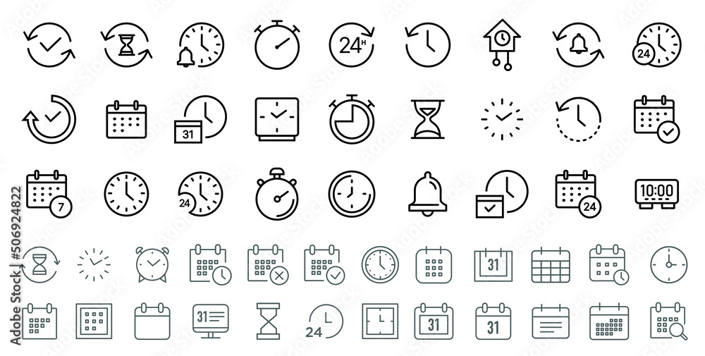 Time thin line icon Time thin line icon