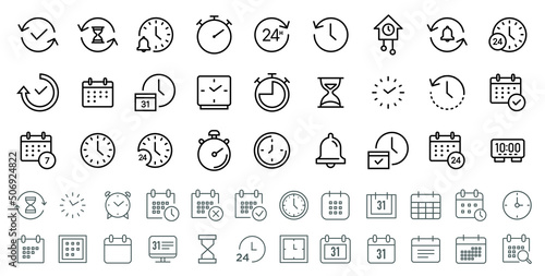 Time thin line icon 