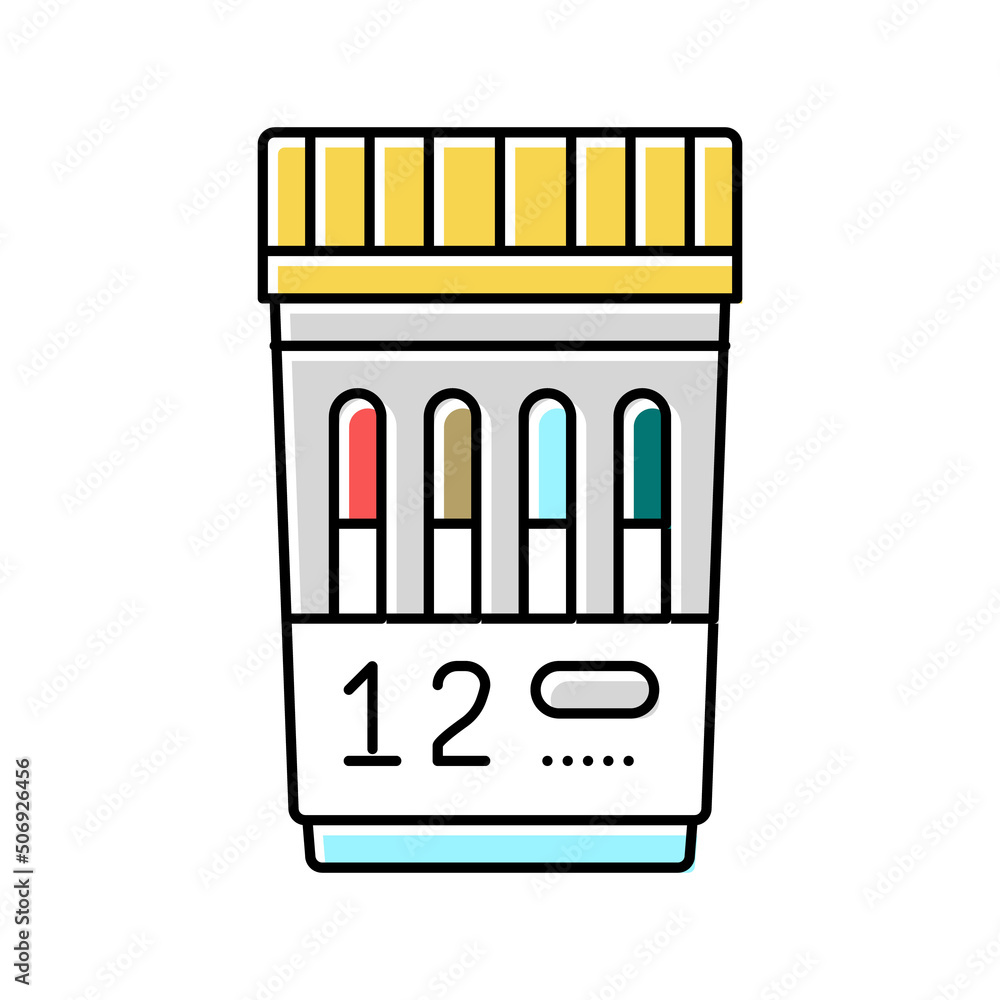 panel 12 drug test color icon vector illustration - obrazy, fototapety, plakaty 