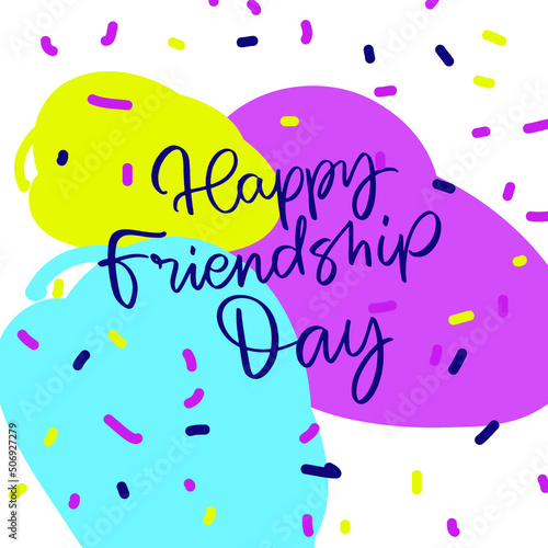 Happy Friendship day lettering illustration