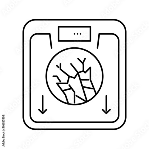 shortness of breath symptom mesothelioma line icon vector illustration
