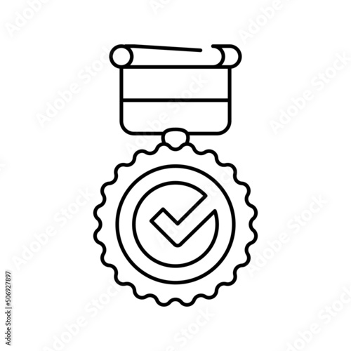 medal quality line icon vector illustration
