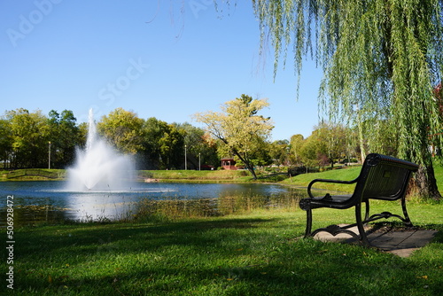 Fotografija Water fountain spraying at Paquette park in portage, Wisconsin