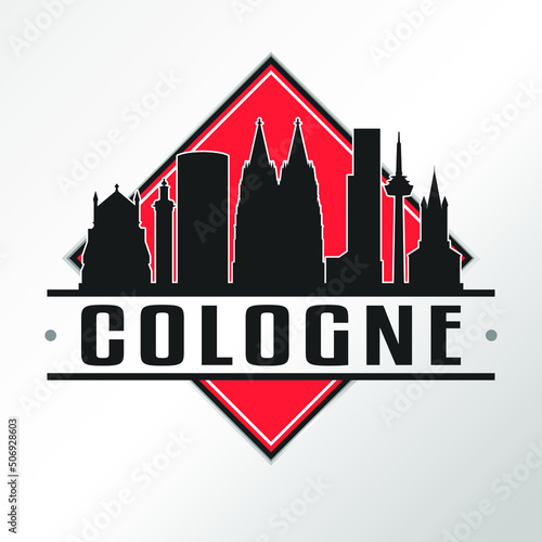 Cologne, Germany Skyline Logo. Adventure Landscape Design Vector City Illustration.