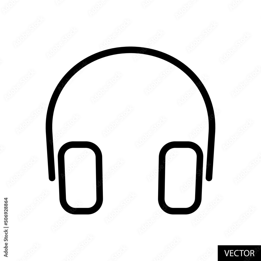 Headphones or wireless headset vector icon in line style design for website design, app, UI, isolated on white background. Listen to the music concept. Editable stroke. Vector illustration. Headphones or wireless headset vector icon in line style design for website design, app, UI, isolated on white background. Listen to the music concept. Editable stroke. Vector illustration.