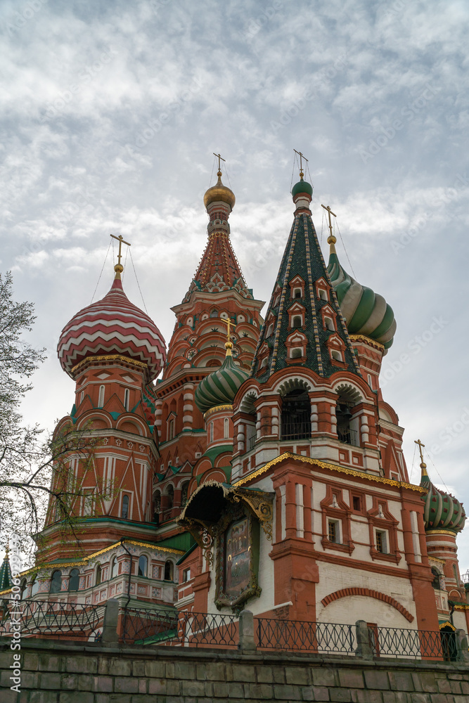 Domes of St. Basil's Cathedral on Red Square in Moscow