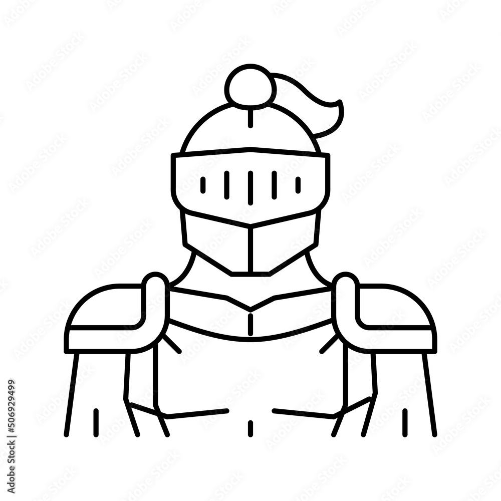 knight fairy tale line icon vector illustration knight fairy tale line icon vector illustration