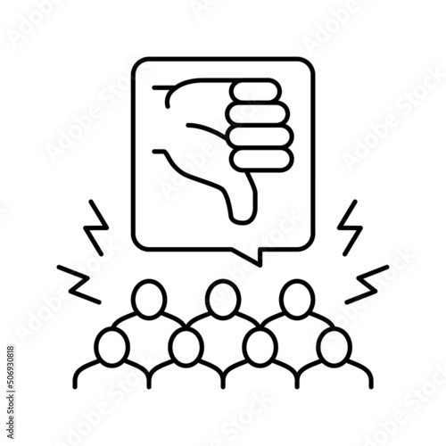 public shaming line icon vector illustration