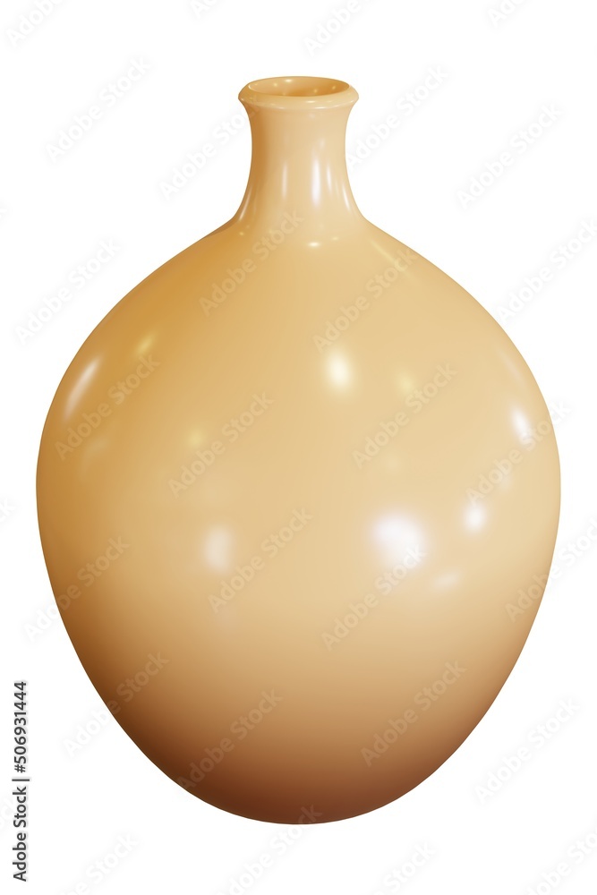 Brown vase on the white background. 3d rendering. Brown vase on the white background. 3d rendering.