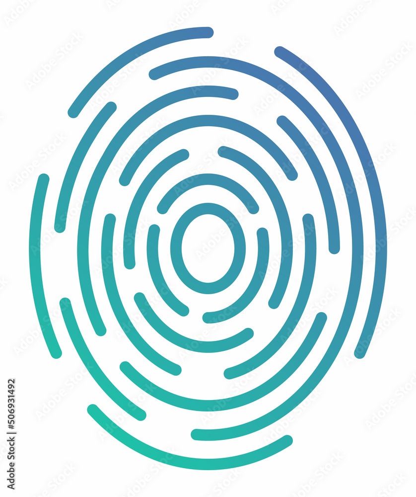 Fingerprint scanner icon in the gradient Fingerprint scanner icon in the gradient