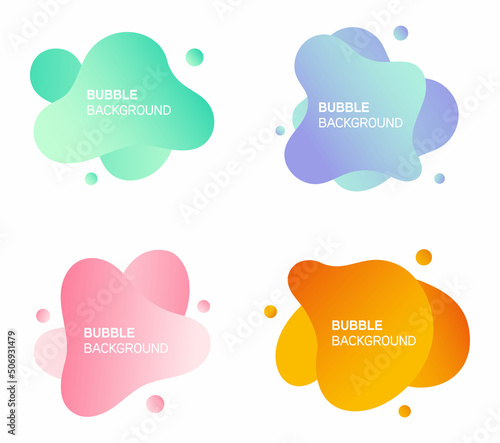 A set of modern abstract liquid bubble gradients