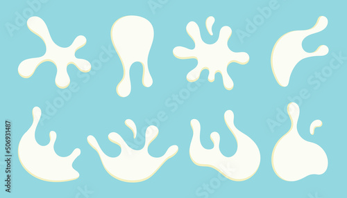 Milk drops in different shapes for the design