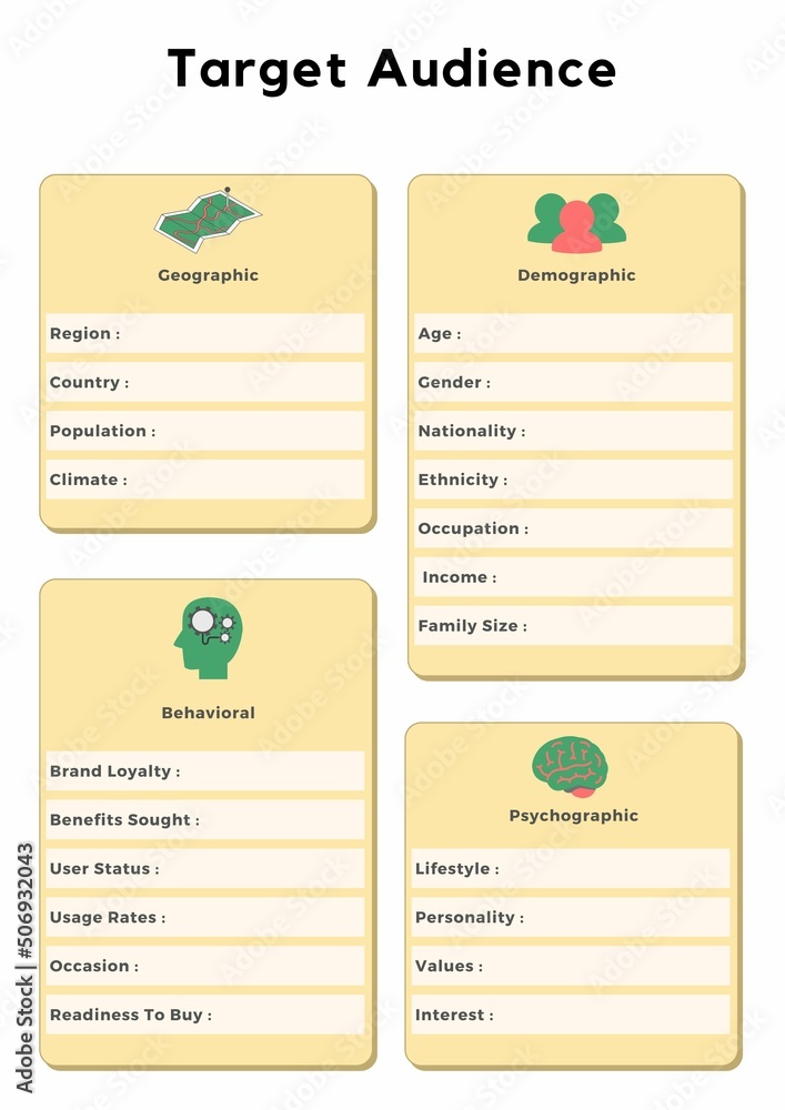 Elegant Business Target Audience Planner Tracker. Minimalist Planner