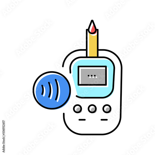 glucometer contactless color icon vector illustration