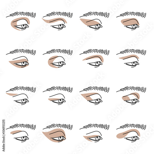 Various shapes of eyeshadows