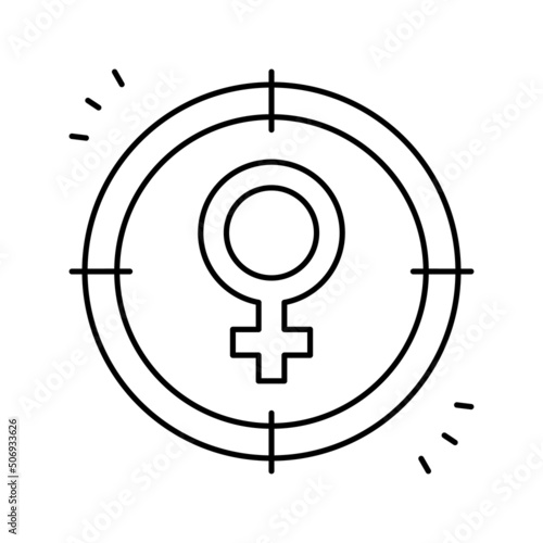 sexism social problem line icon vector illustration