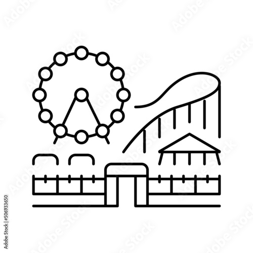 amusement park line icon vector illustration