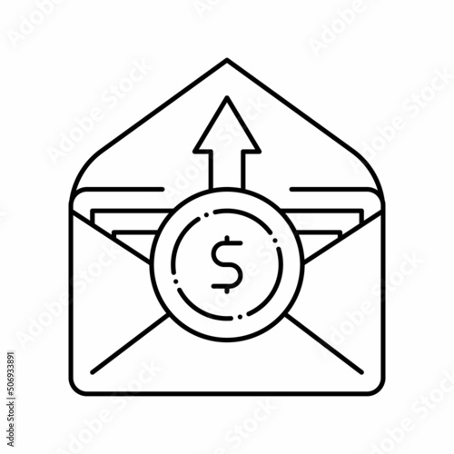 wage inflation line icon vector illustration