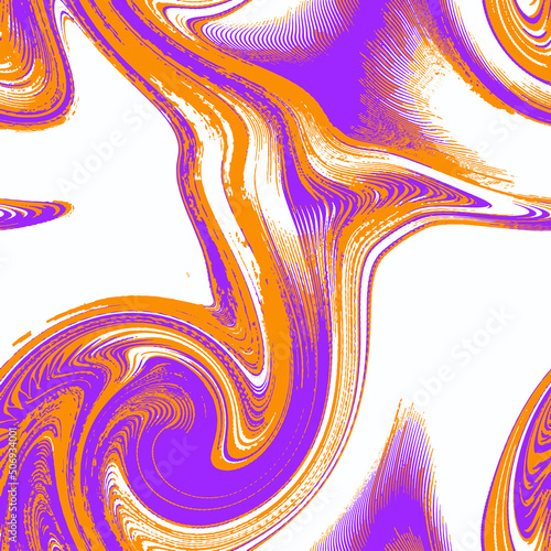 Wavy summer dip dye boho background. Wet ombre color blend for beach swimwear, trendy fashion print. Dripping paint digital fluid watercolor swirl effect. High resolution seamless pattern material.