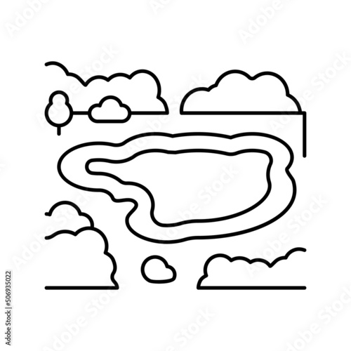 lake nature line icon vector illustration
