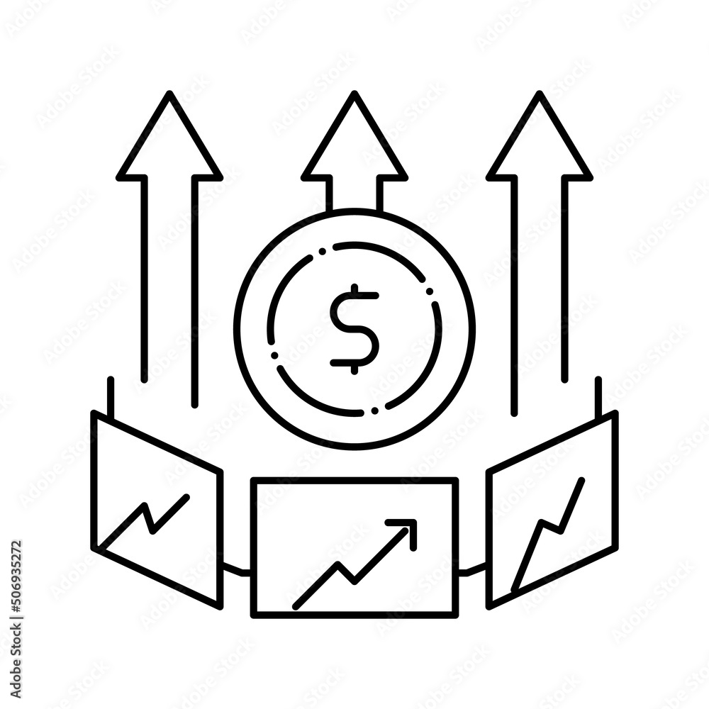 market inflation line icon vector illustration market inflation line icon vector illustration