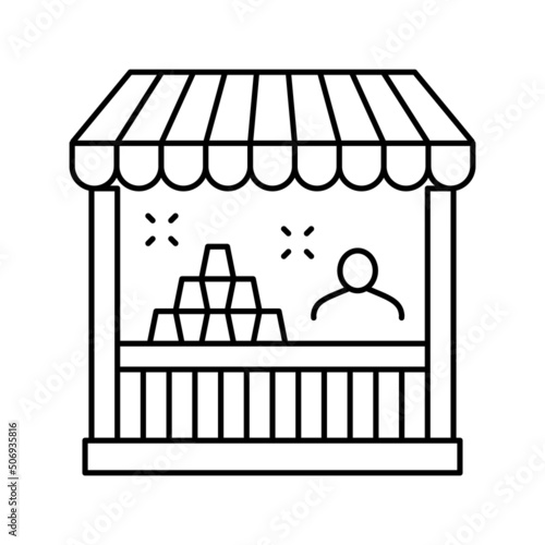 tent amusement park line icon vector illustration