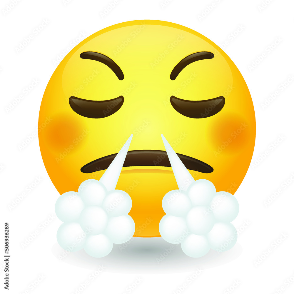 Steam Emoji Icon Illustration Sign. Frustrated Vector Symbol Emoticon