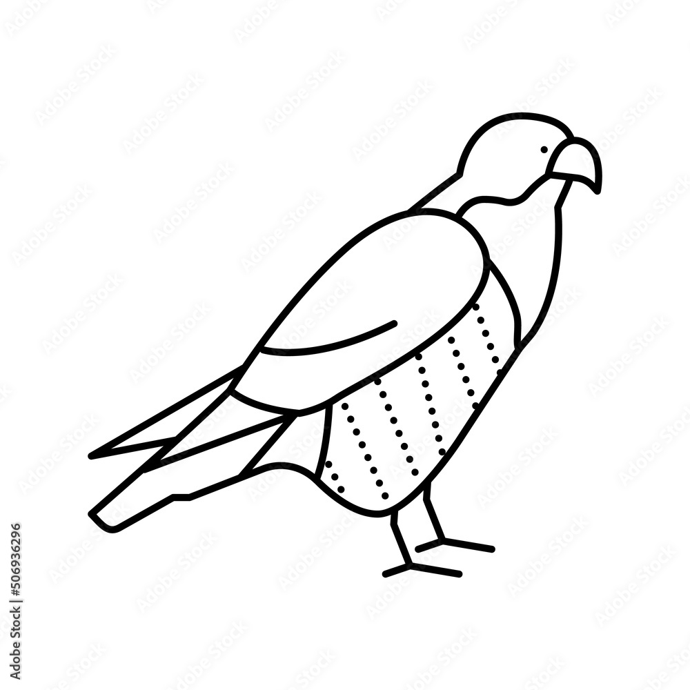 Fototapeta premium falcon bird line icon vector illustration