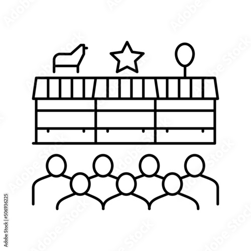 fairground amusement park line icon vector illustration