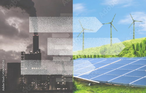 Tableau sur toile green energy transition to fossil fuel