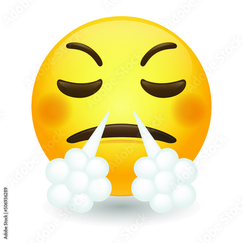 Steam Emoji Icon Illustration Sign. Frustrated Vector Symbol Emoticon Design Vector Clip Art.