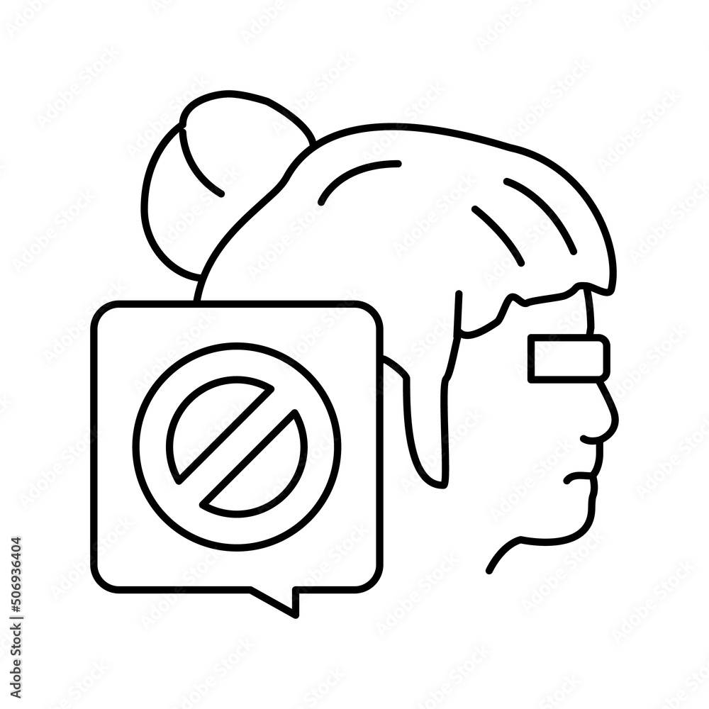 canceled kid girl line icon vector illustration canceled kid girl line icon vector illustration