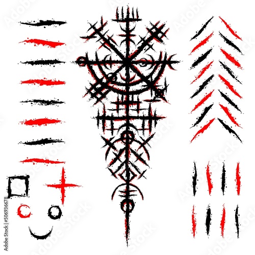 Norse viking blood brushed symbol