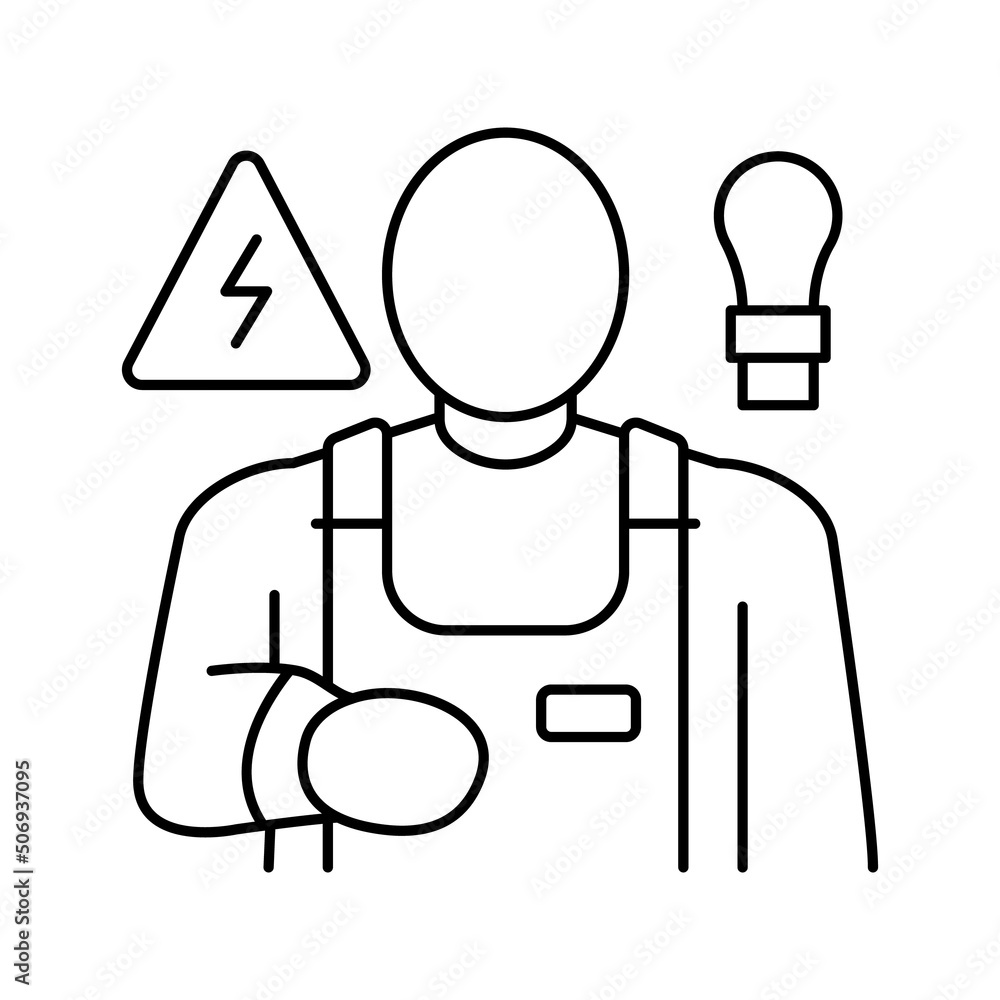 electrician worker line icon vector illustration electrician worker line icon vector illustration