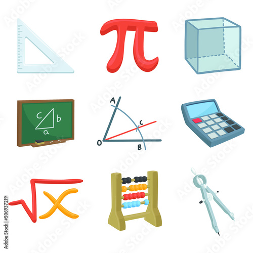 Maths Sign Emoji Icon Illustration. Mathematic Vector Symbol Emoticon Design Clip Art Sign Comic Style.