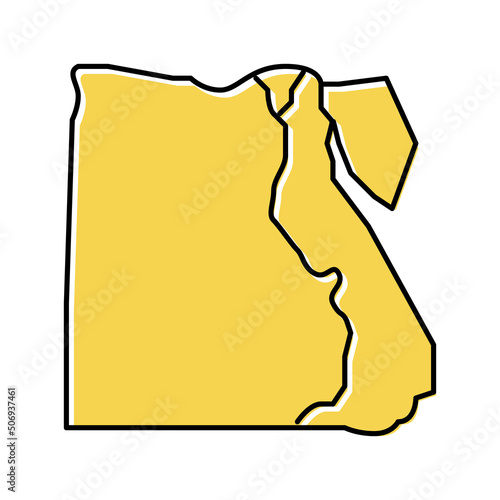egypt map color icon vector illustration