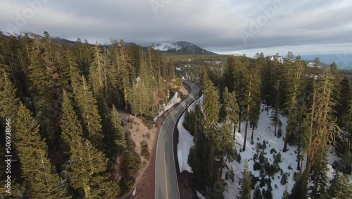 Mount Shasta road aerial photo