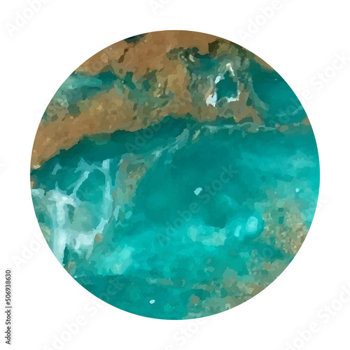 Vector illustration. Illuminated covers background. Marble design templates. Turquoise, white and gold colors. Use as a background for icons, text, or your personal designs.