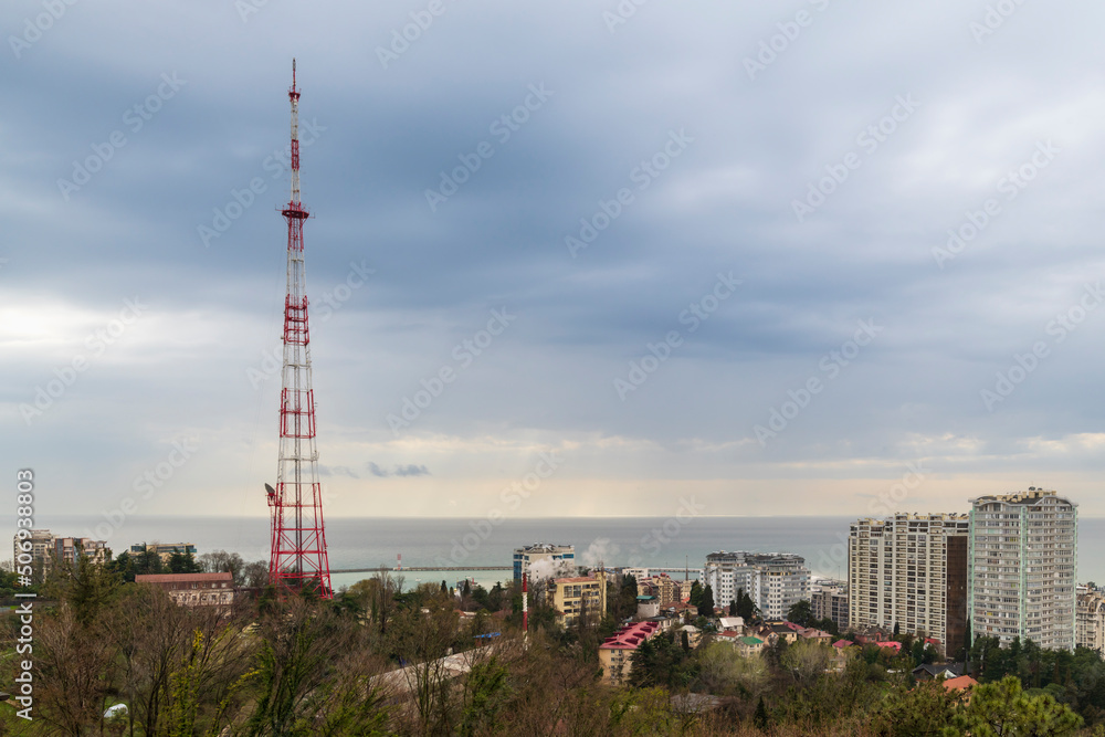 Panorama of the city of Sochi and the Black Sea